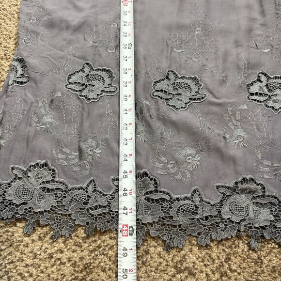 Sundance Embroidered Grey Long Sleeve Midi Dress Lace Knit Gray Size 4 Boho - Picture 11 of 11